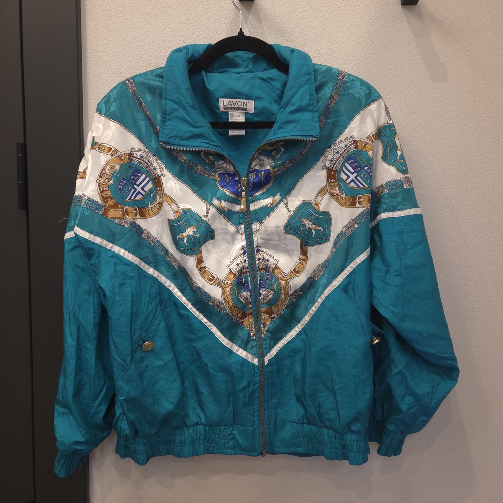 Avon Teal and White Women's Jacket